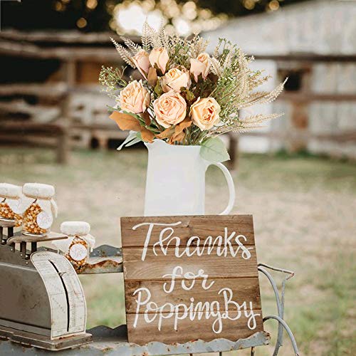 HO2NLE Artificial Flowers Roses Bouquet Fake Silk Rose Flower Arrangements Artificial Dried Flower Fall Flower Bouquet for Wedding Table Centerpiece Home Party Decor, Champagne